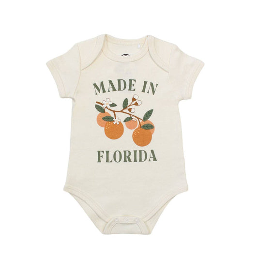 Made in Florida Oranges Cotton Onesie Florida Baby Gift: 0-3M