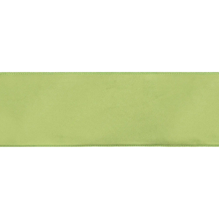 4" Wired Velvet Ribbon | Lime Green W/ Fuchsia Backing | 10 Yard Roll