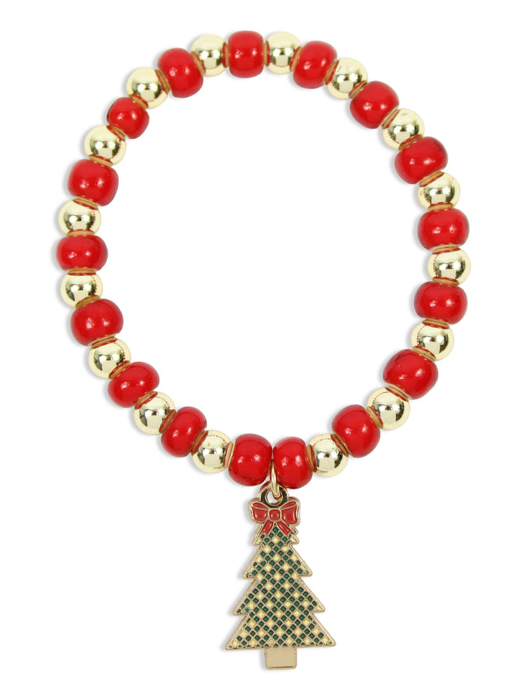 Annie Stretch Bracelet | Green Gingham Tree