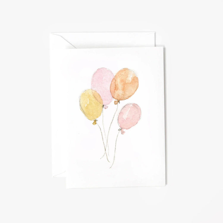 Pink balloons mini enclosure notecard
