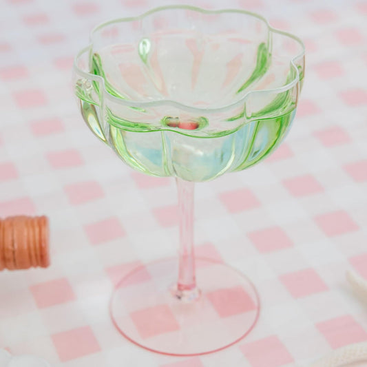 Coupe Glass Set, Jade Lime/
Pink Muse Ombre