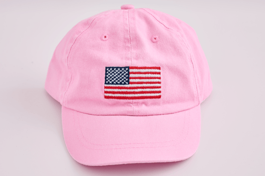 Pink American Flag Embroidered Hat
