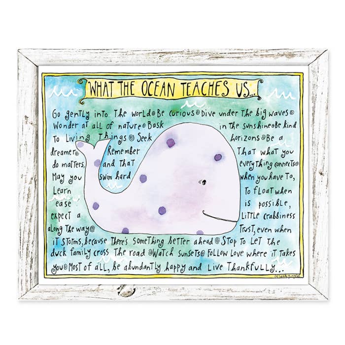 'Ocean Whale' by Sandy Gingras Shelf Art: Gray / 7x6