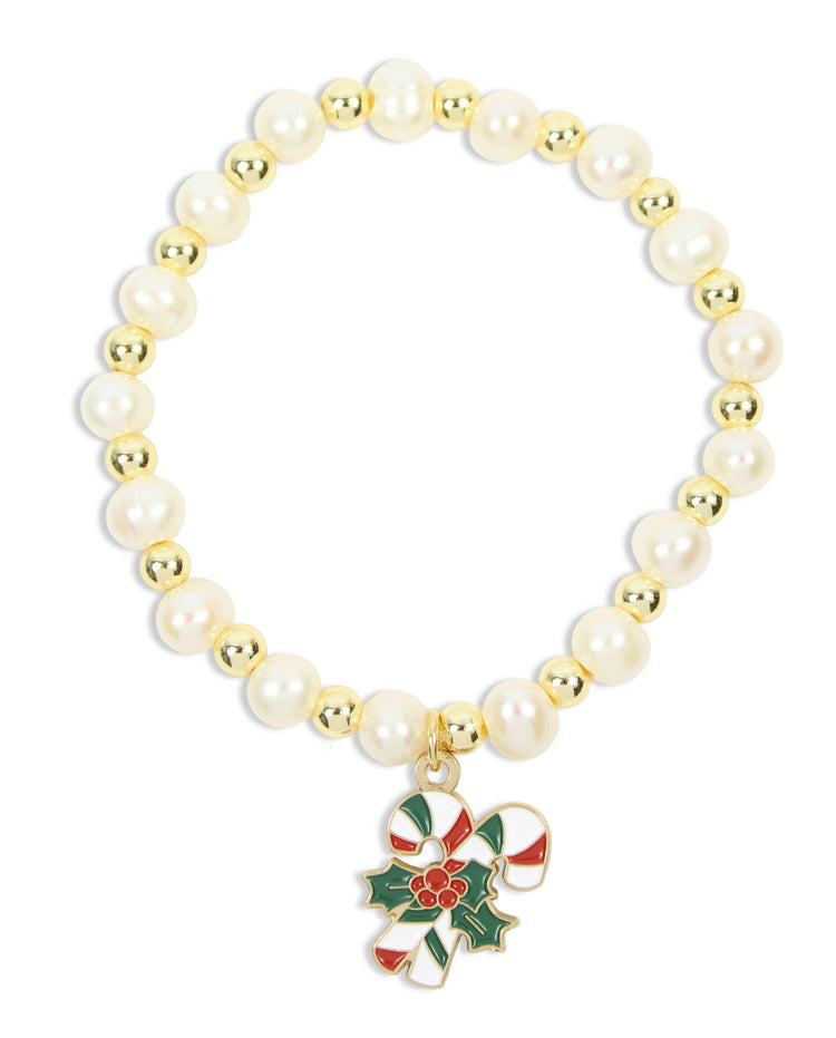 Annie Stretch Bracelet | Red Candy Cane