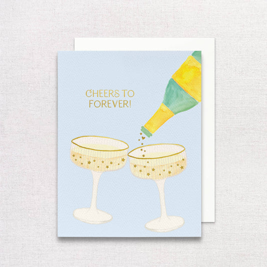 Champagne Wedding Greeting Card | Cheers to Forever Card