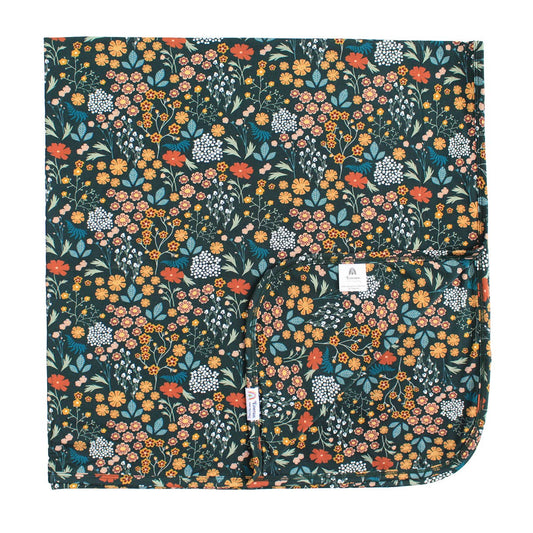 Moonlit Meadow Luxury Bamboo Blanket: Green/Multi / Small
