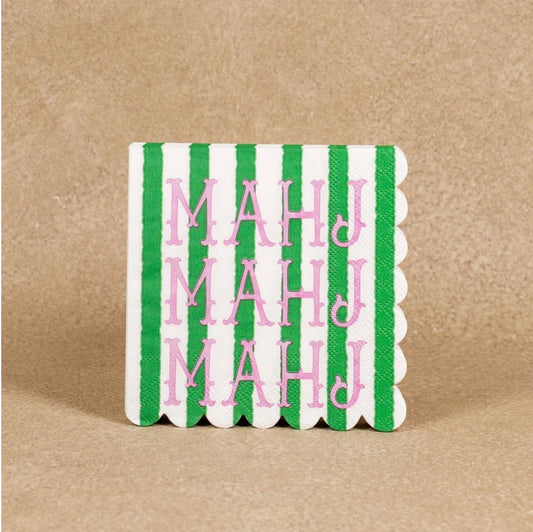 PAPER BEVERAGE NAPKINS - MAHJ MAHJ MAHJ - 16 CT