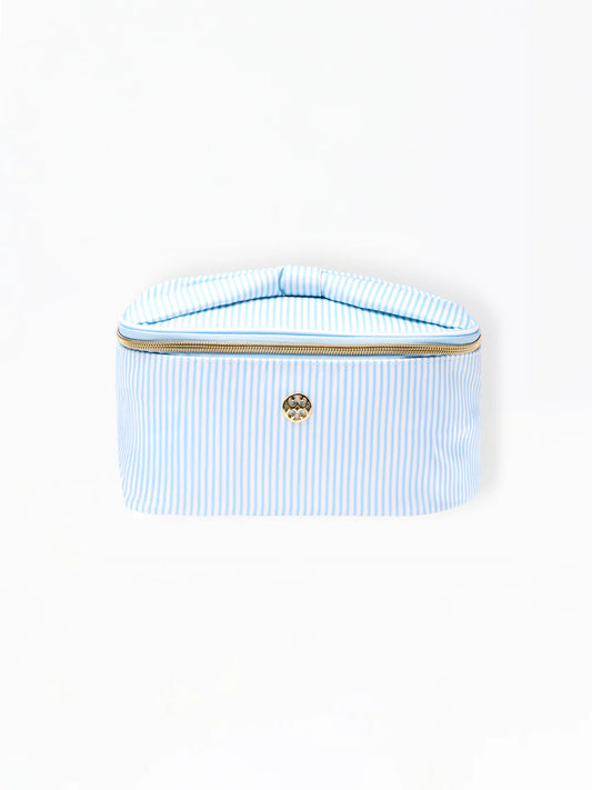 Kiss and Makeup Bag | Blue Stripe