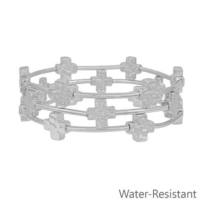 Silver Cross Trio Bracelet
