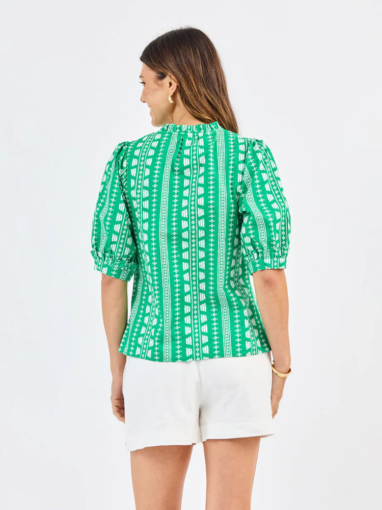 Colette Heritage Stitch Green Top