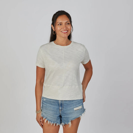 Celia Perfect Length Tee in Linen- Short Sleeve