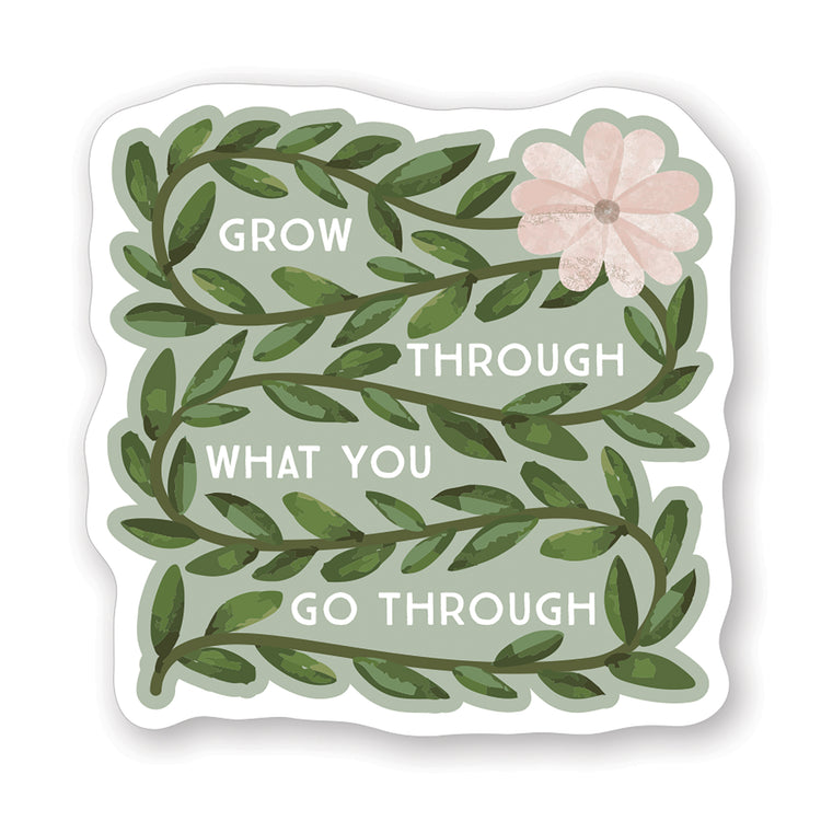 Grow Through Leaves Sticker