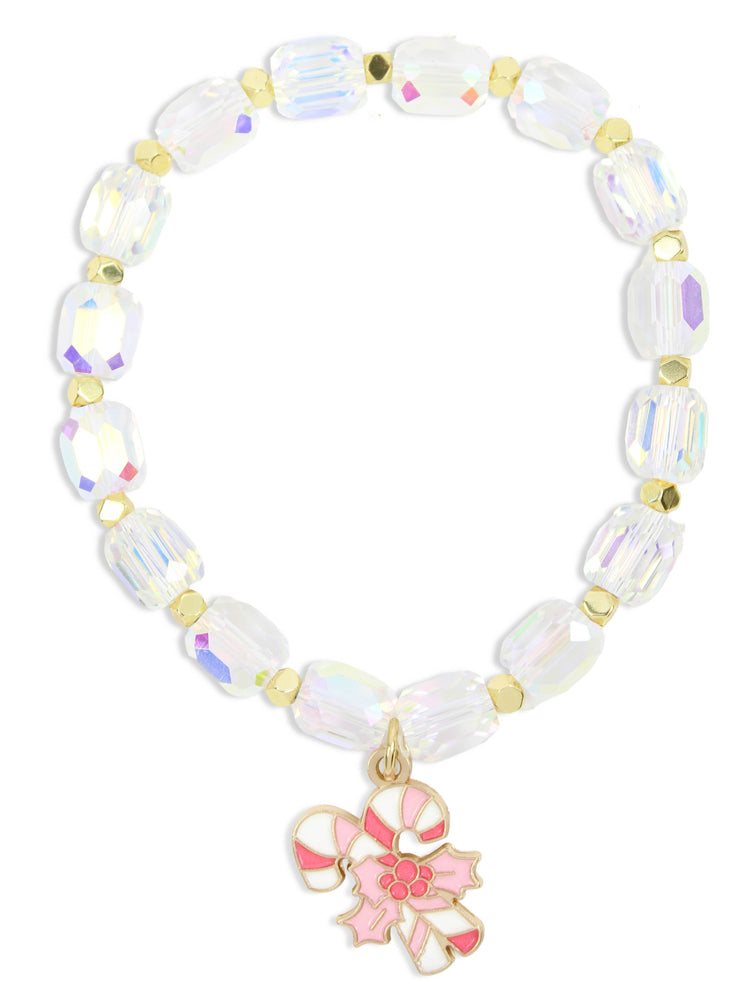 Annie Stretch Bracelet | Pink Candy Cane