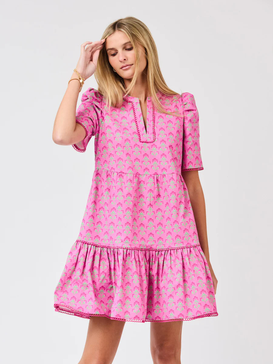 Adelyn Dress | Deco Lilies Fuchsia