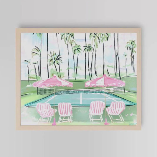 Tennis In Paradise- Art Print- 8x10