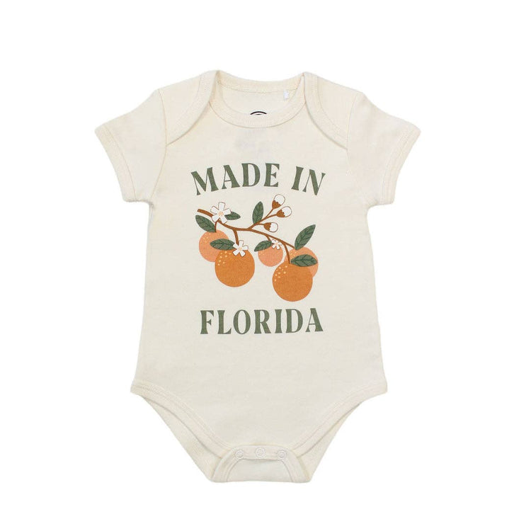 Made in Florida Oranges Cotton Onesie Florida Baby Gift: 0-3M