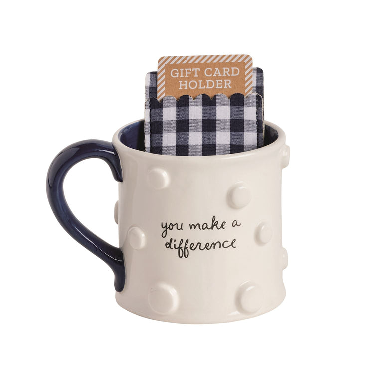Blue Thank You Mug & Gift Card Set