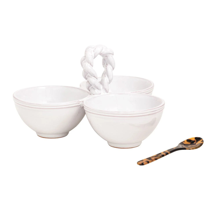 Twisted Handle Triple Tidbit Set