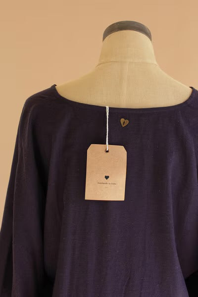 Short-Sleeve Blouse with Button Detail on Sleeves