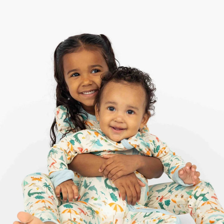 Explore Florida Bamboo Convertible Baby Pajamas- Beige/Multi