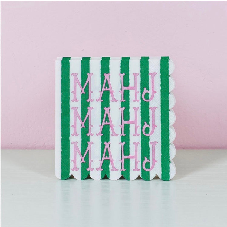 PAPER BEVERAGE NAPKINS - MAHJ MAHJ MAHJ - 16 CT