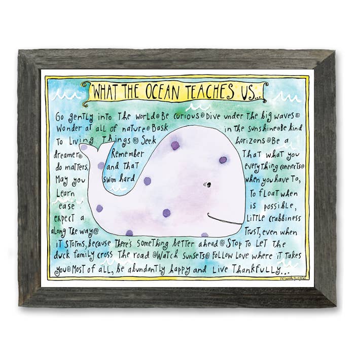 'Ocean Whale' by Sandy Gingras Shelf Art: Gray / 7x6