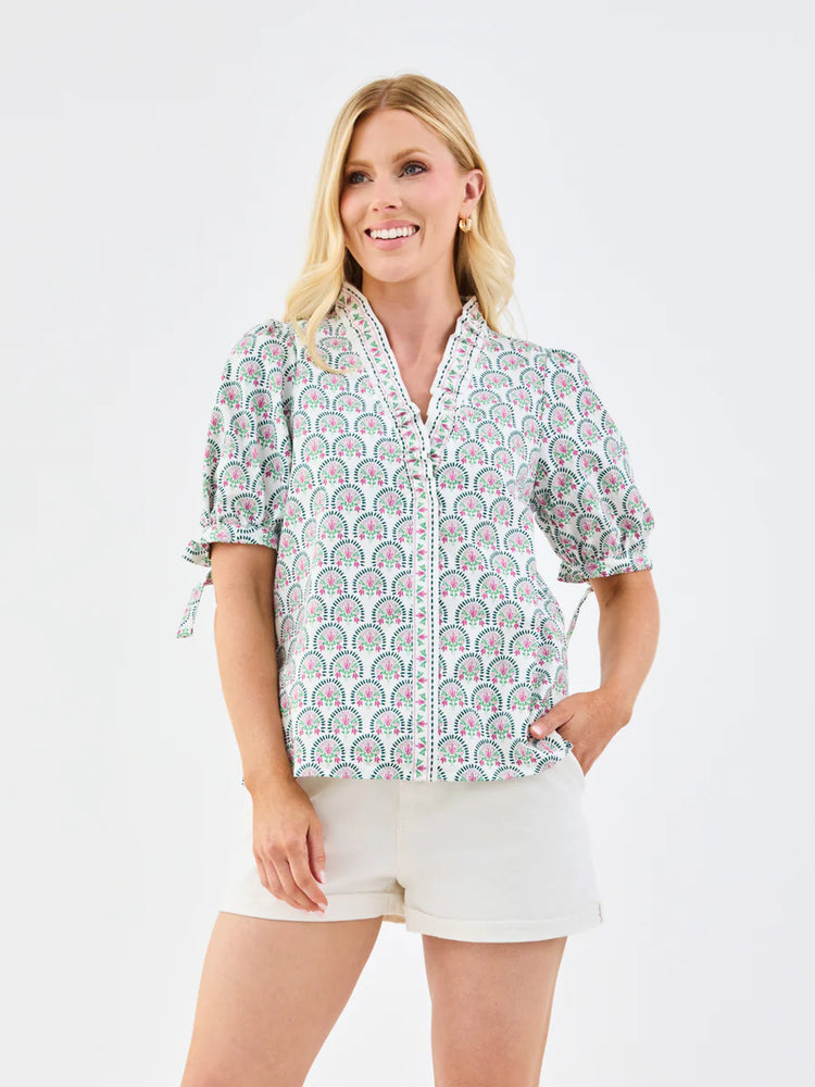Brynn Top | Sunshower Flora White