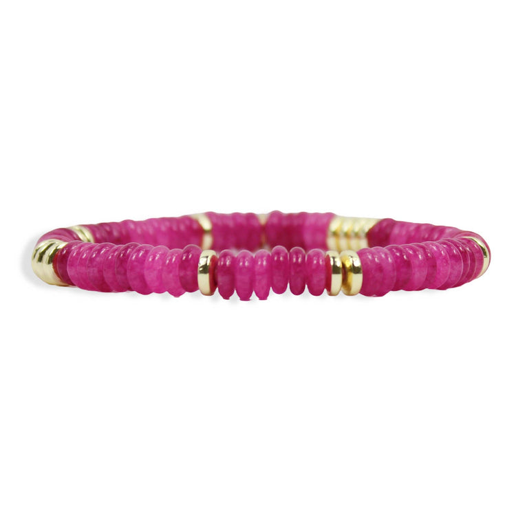 Annie Stretch Bracelet - Raspberry Slice