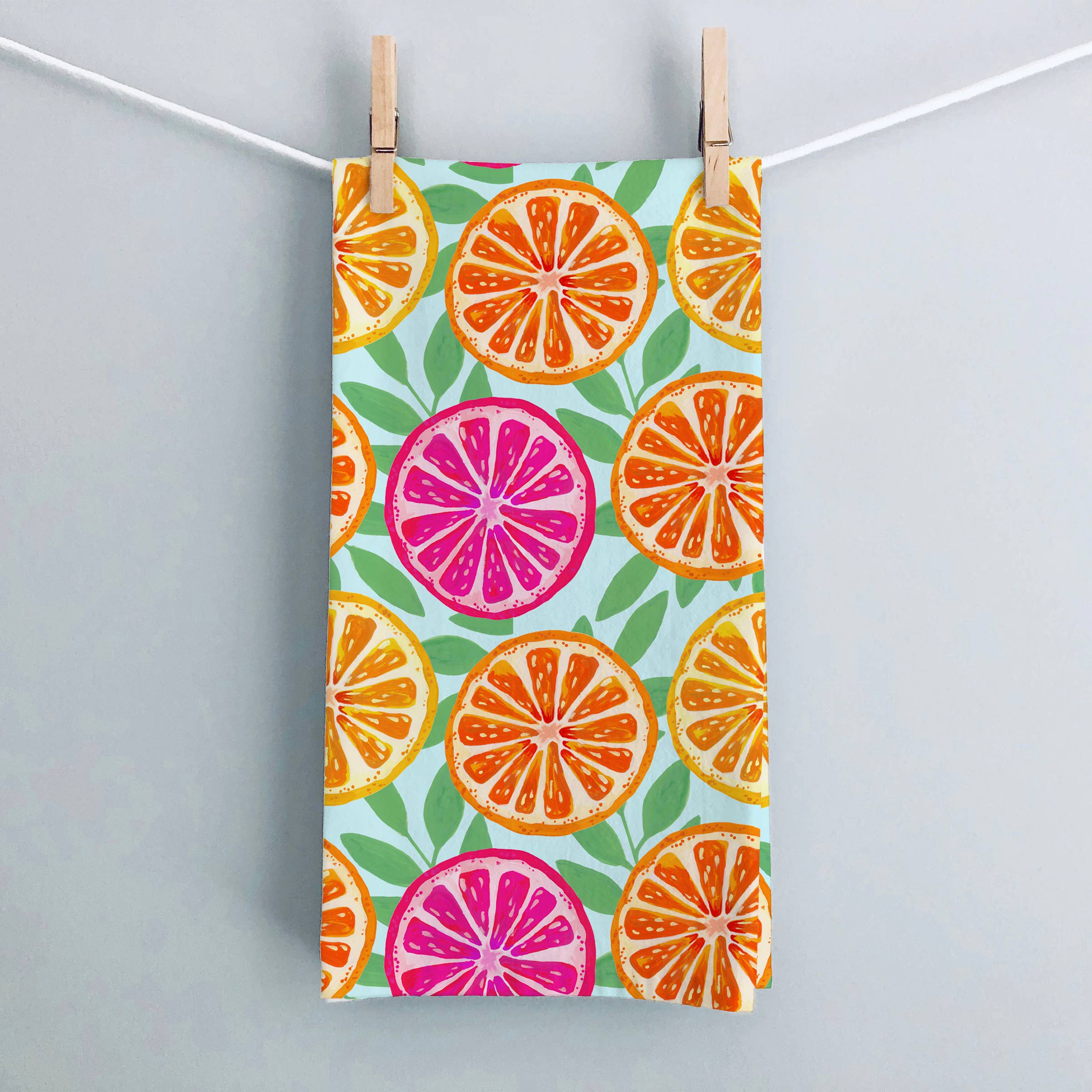 Bright Citrus Kitchen Towel | Orange Slices Tea Towel