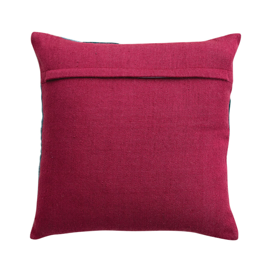 20” Square Hand Woven Fabric Indoor/Outdoor Pillow