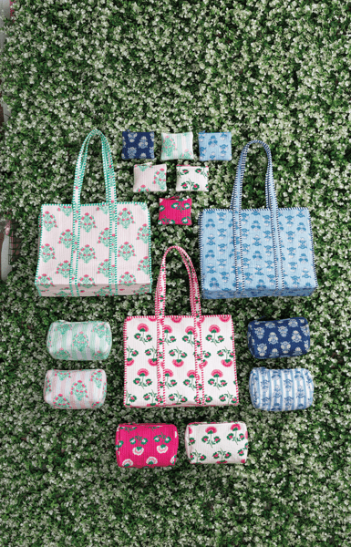 Cornflower Block Print Tote
