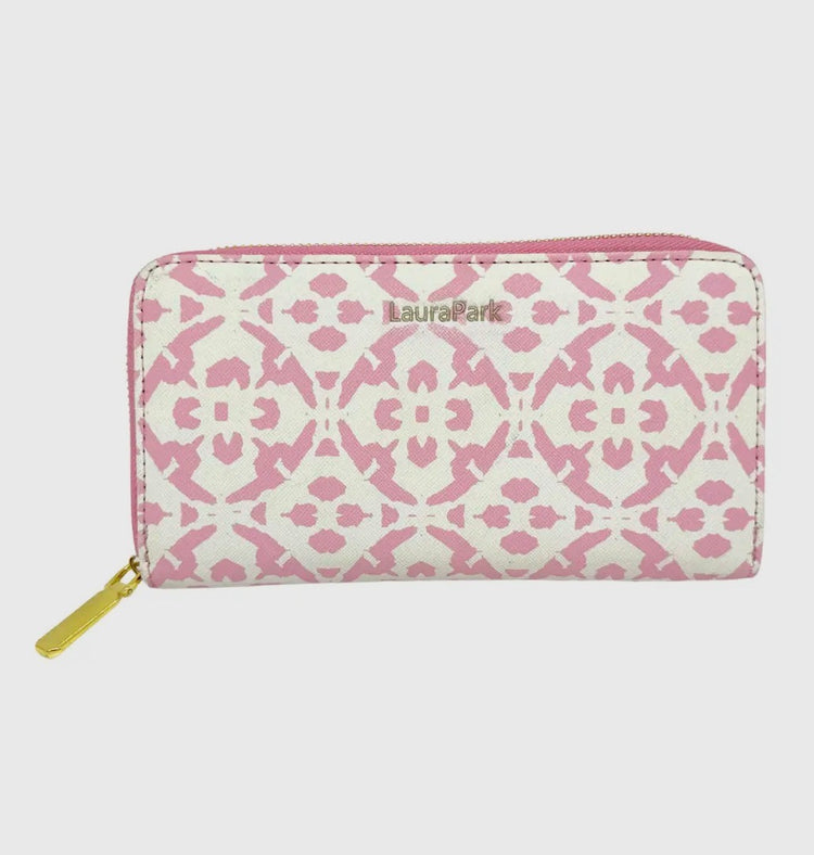 Porto Tiles Blush Leather Wallet
