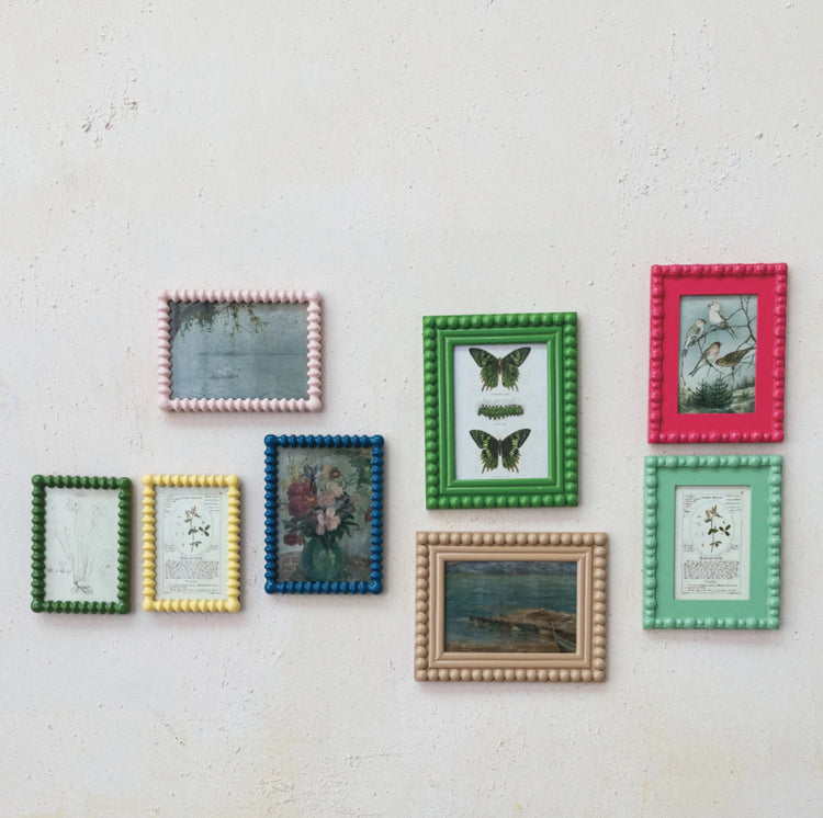 Picture Frame w/ Vintage Reproduction Image, 2 Colors (4” x
