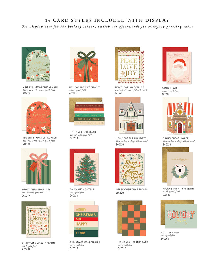 Ginger P. Designs HOLIDAY Greeting Card Display, with cards