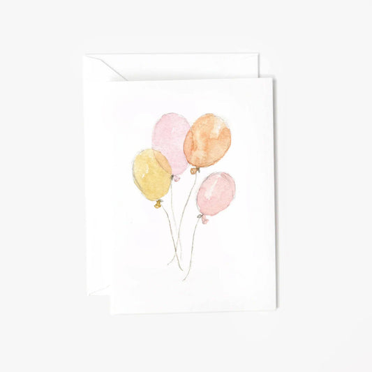 Pink balloons mini enclosure notecard