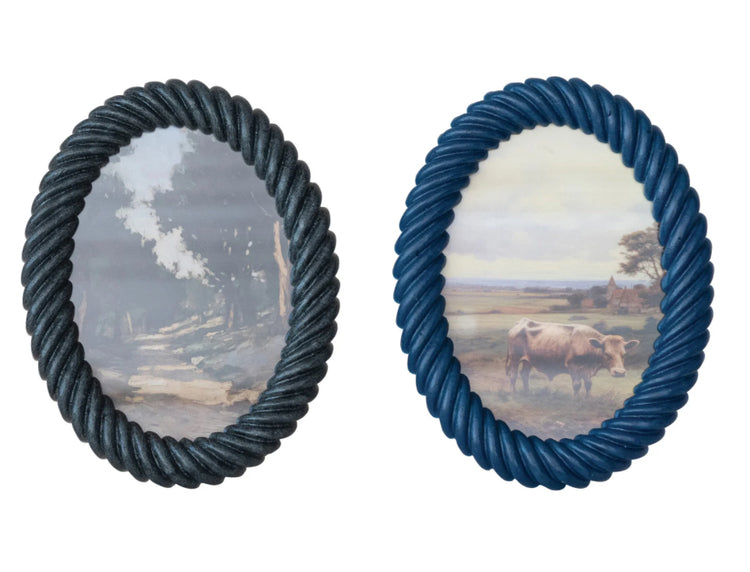 Oval Resin Twisted Photo Frame, 2 Colors (Holds 5” x 7” Photo)
