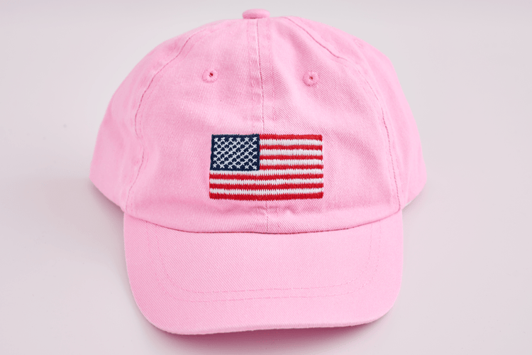Pink American Flag Embroidered Hat