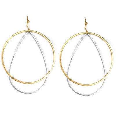 Mixed Metal Orbit Dangle Earrings