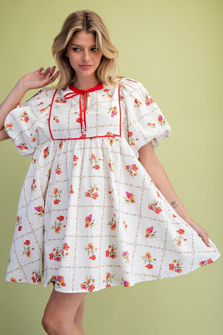 FLORAL PRINTED COTTON DRESS