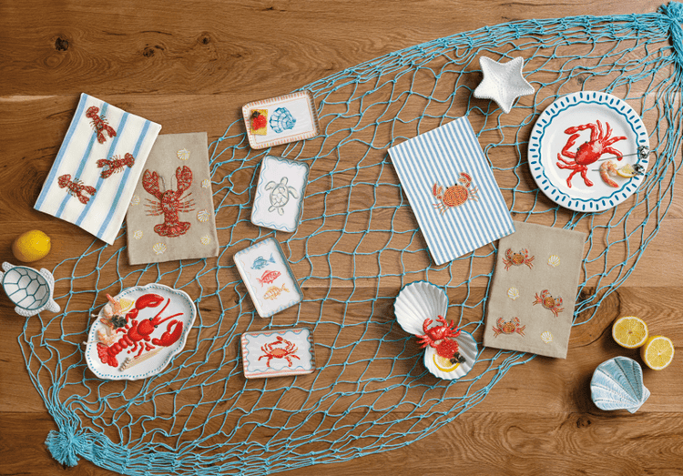Lobster Beaded Towels