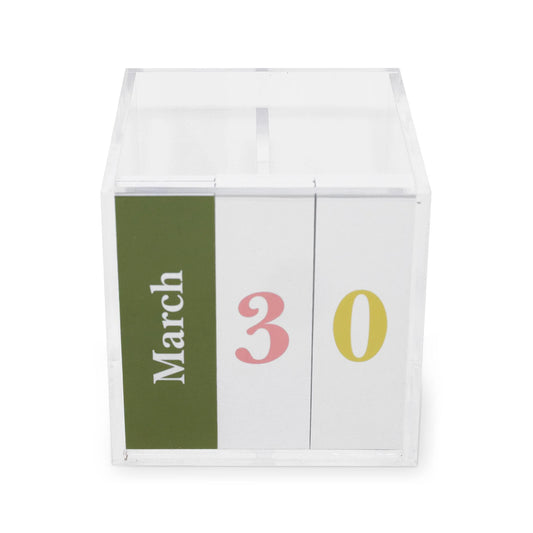 Perpetual Calendar Acrylic Holder, Colorblock