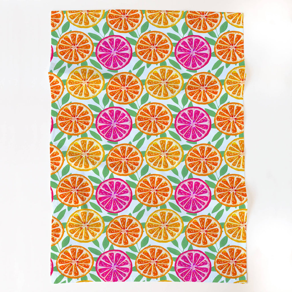 Bright Citrus Kitchen Towel | Orange Slices Tea Towel