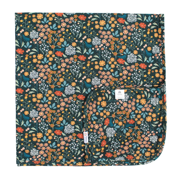 Moonlit Meadow Luxury Bamboo Blanket: Green/Multi / Small
