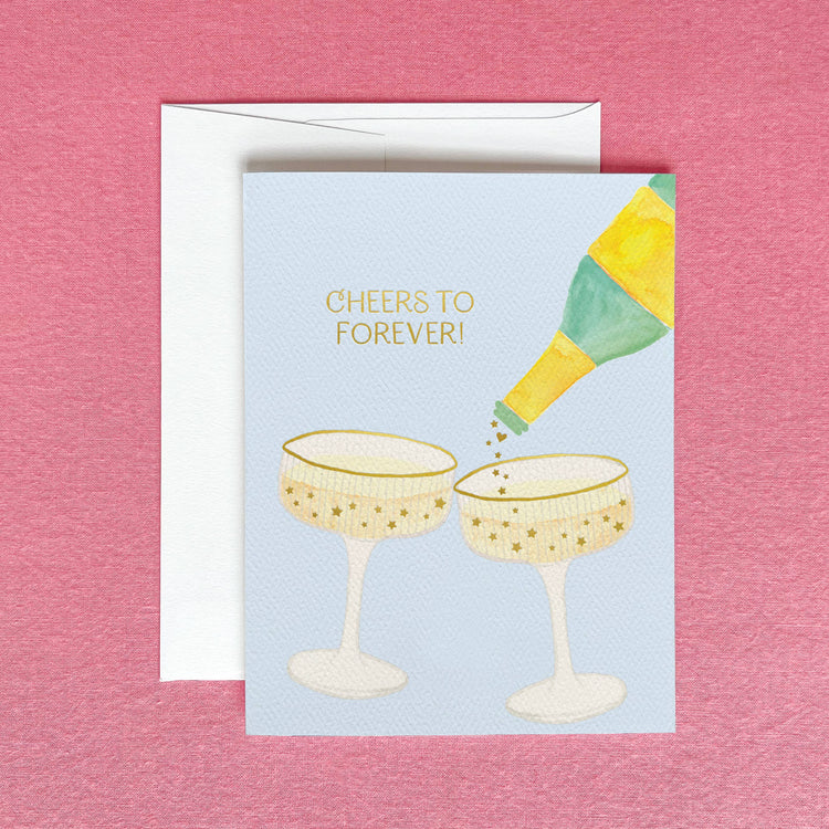 Champagne Wedding Greeting Card | Cheers to Forever Card