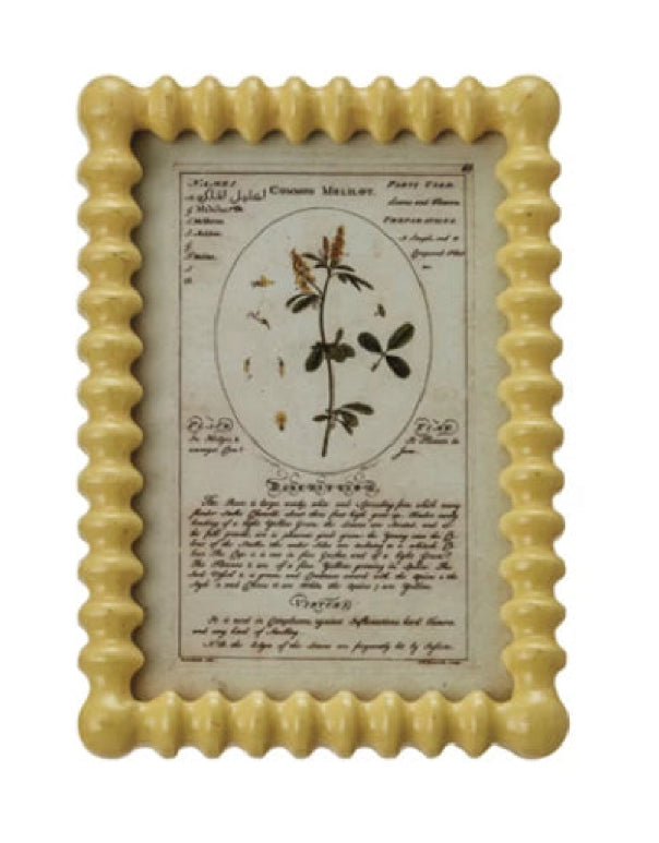 Picture Frame w/ Vintage Reproduction Image, 2 Colors (4” x