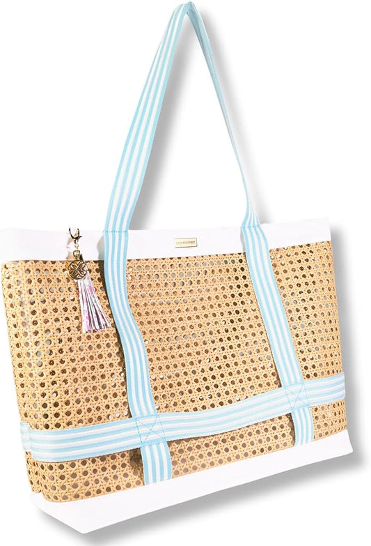 Beach Tote with Hat Straps