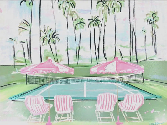 Tennis In Paradise- Art Print- 8x10