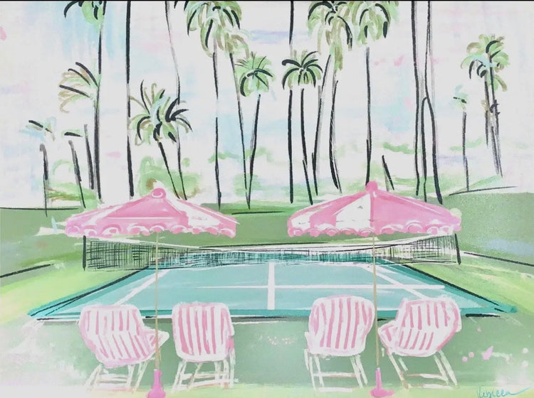 Tennis In Paradise- Art Print- 8x10