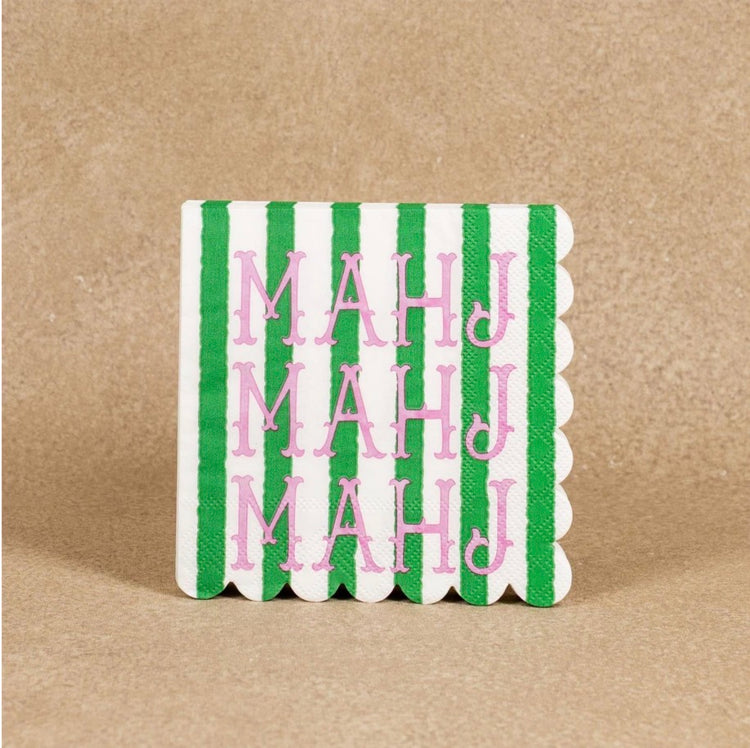 PAPER BEVERAGE NAPKINS - MAHJ MAHJ MAHJ - 16 CT