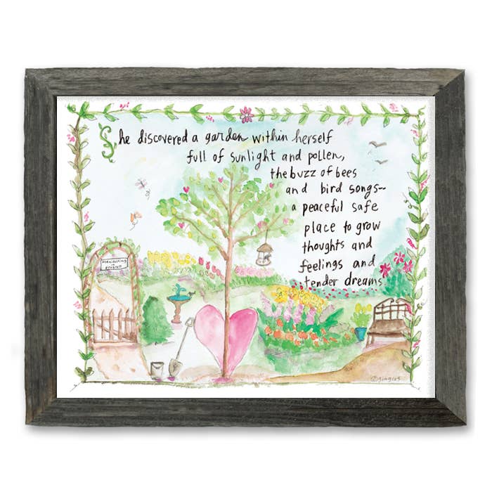 'Manifesting in Progress' Coastal Shelf Art by Sandy Gingras: White / 9.75x7.25